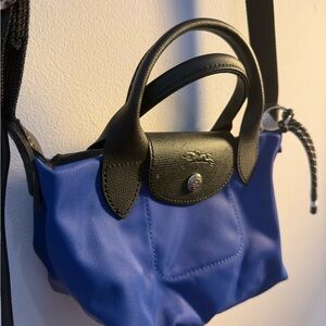 Longchamp Nylon Mini Bag Blue and Black Compact Design